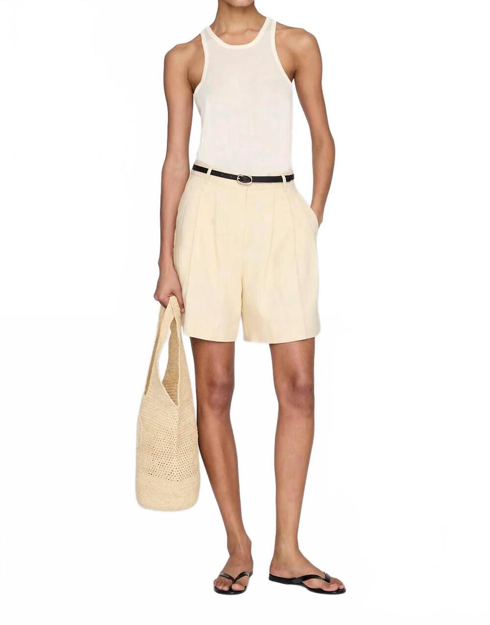 NEW ANINE BING brice shorts in yellow
